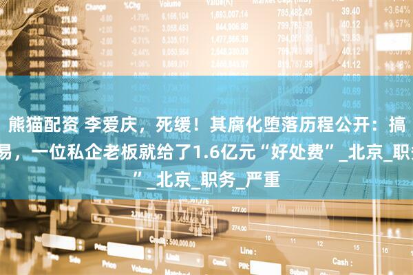 熊猫配资 李爱庆，死缓！其腐化堕落历程公开：搞权色交易，一位私企老板就给了1.6亿元“好处费”_北京_职务_严重